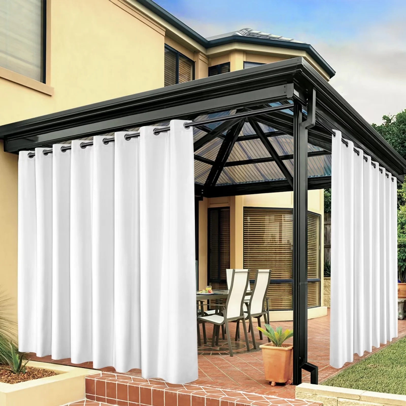 Outdoor Curtain: Floor Length Wide Privacy Panels