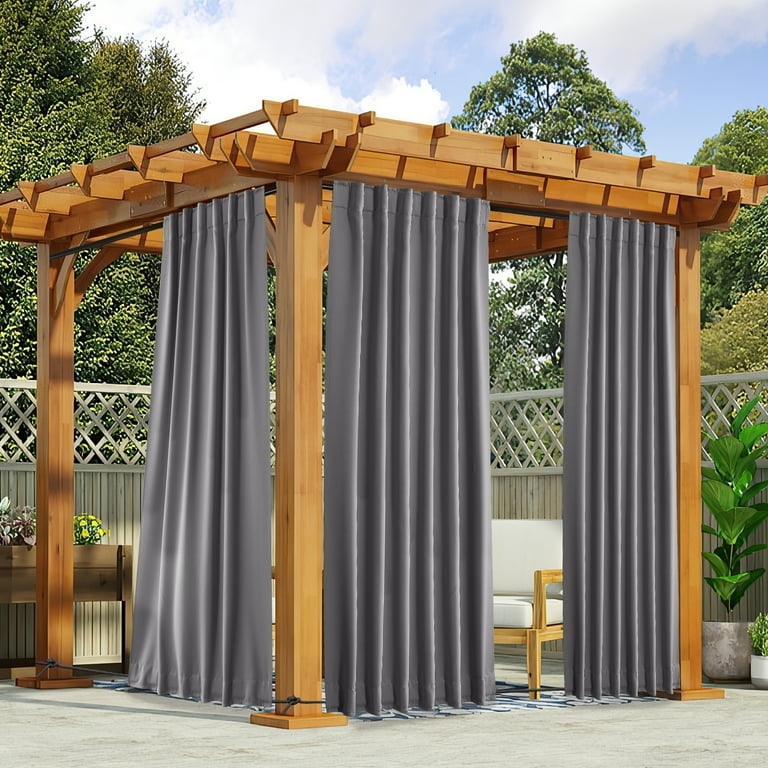Outdoor Curtains: Windproof Drapes Bottom Fixed Rope
