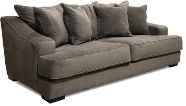 Oversized Sofa Flared Arm Detail Taupe Fabric Couch