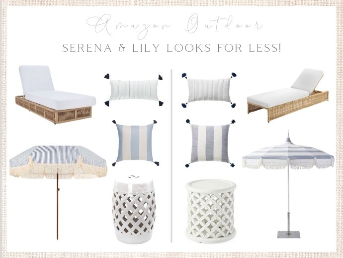 Patio Furniture Set: Fringe Trim with Fringed Market Umbrella Style
