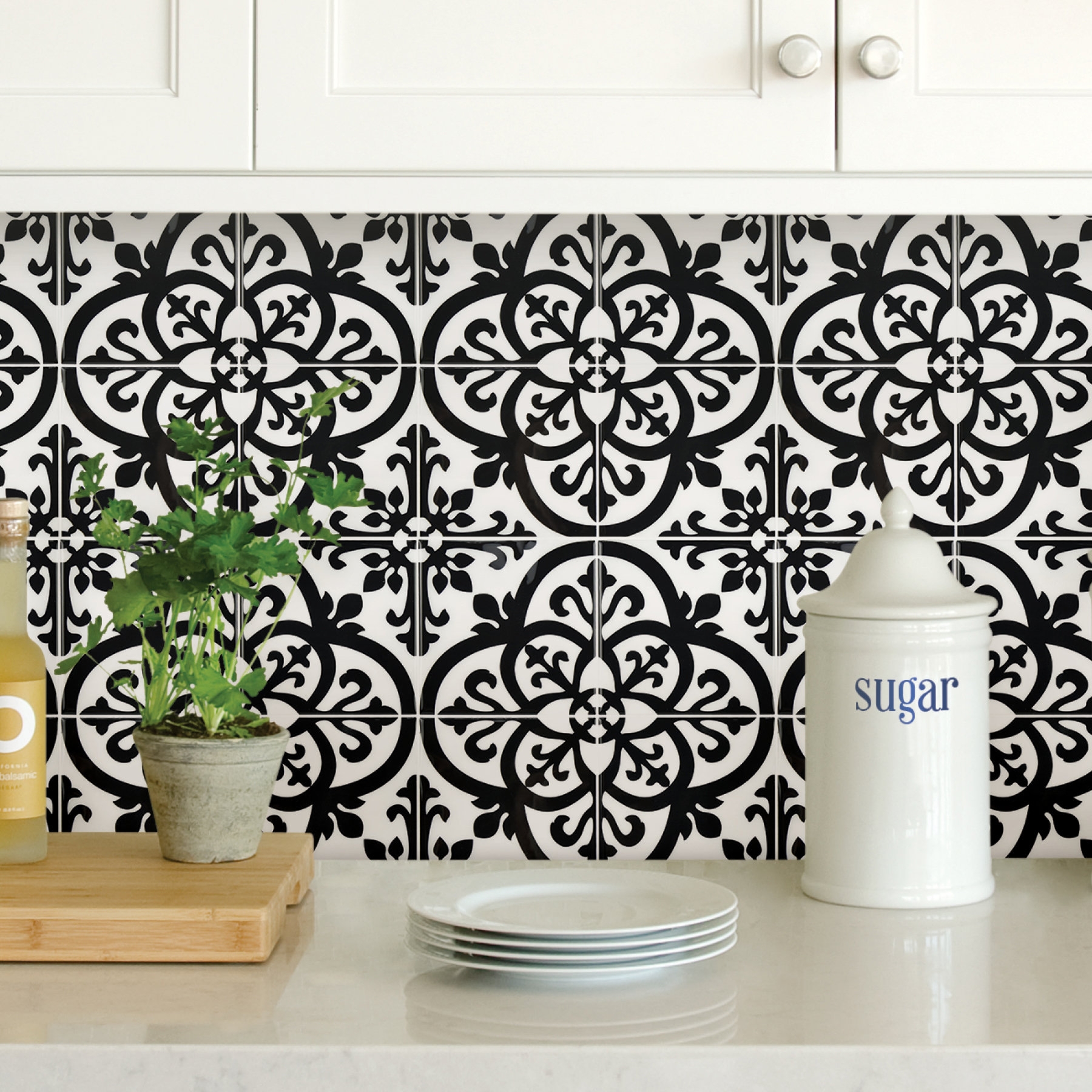 Peel And Stick Backsplash Medallion Pattern Ornate Wall Tiles