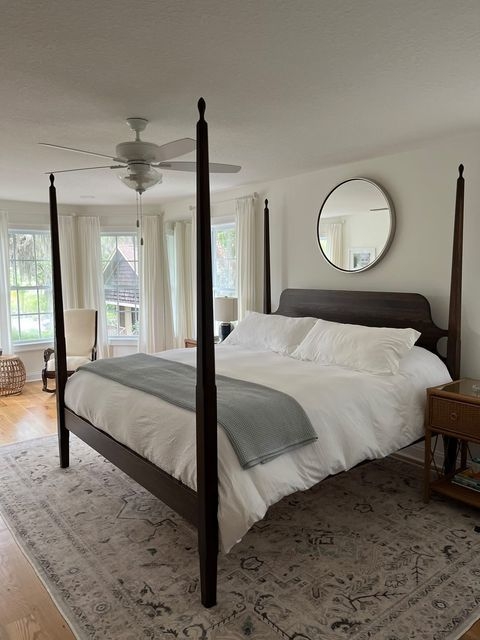 Pencil Post Bed Frame Shaker Silhouette Dark Wood Finish