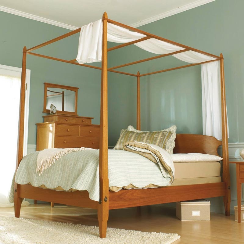 Pencil Post Canopy Bed with Tapered Legs Shaker Style