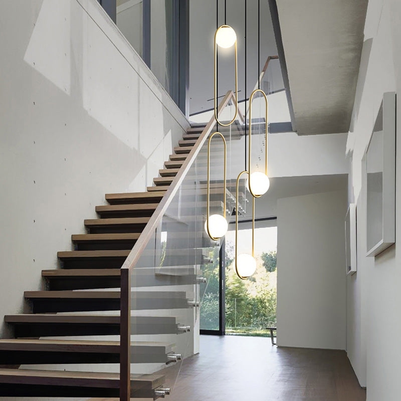 Pendant Light Staggered Cluster Opal Glass Bubbles