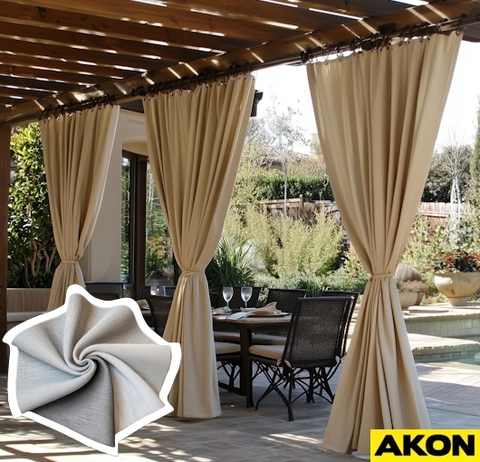 Pergola Curtains: Ring Top Hanging Textured Weave
