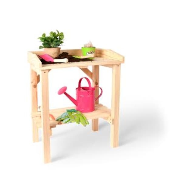 Potting Bench with Raised Backboard and Wooden Kids Potting Bench