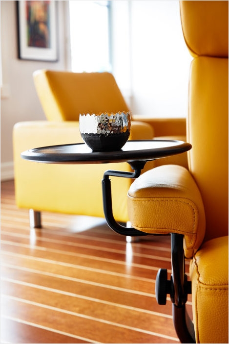 Recliner Swing Table for Mustard Leather with Swing Arm