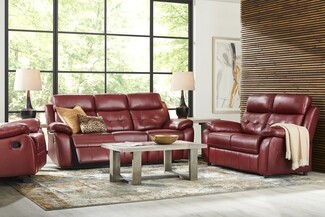 Reclining Sofa In Brick Red Transitional Reclining Couch Seating