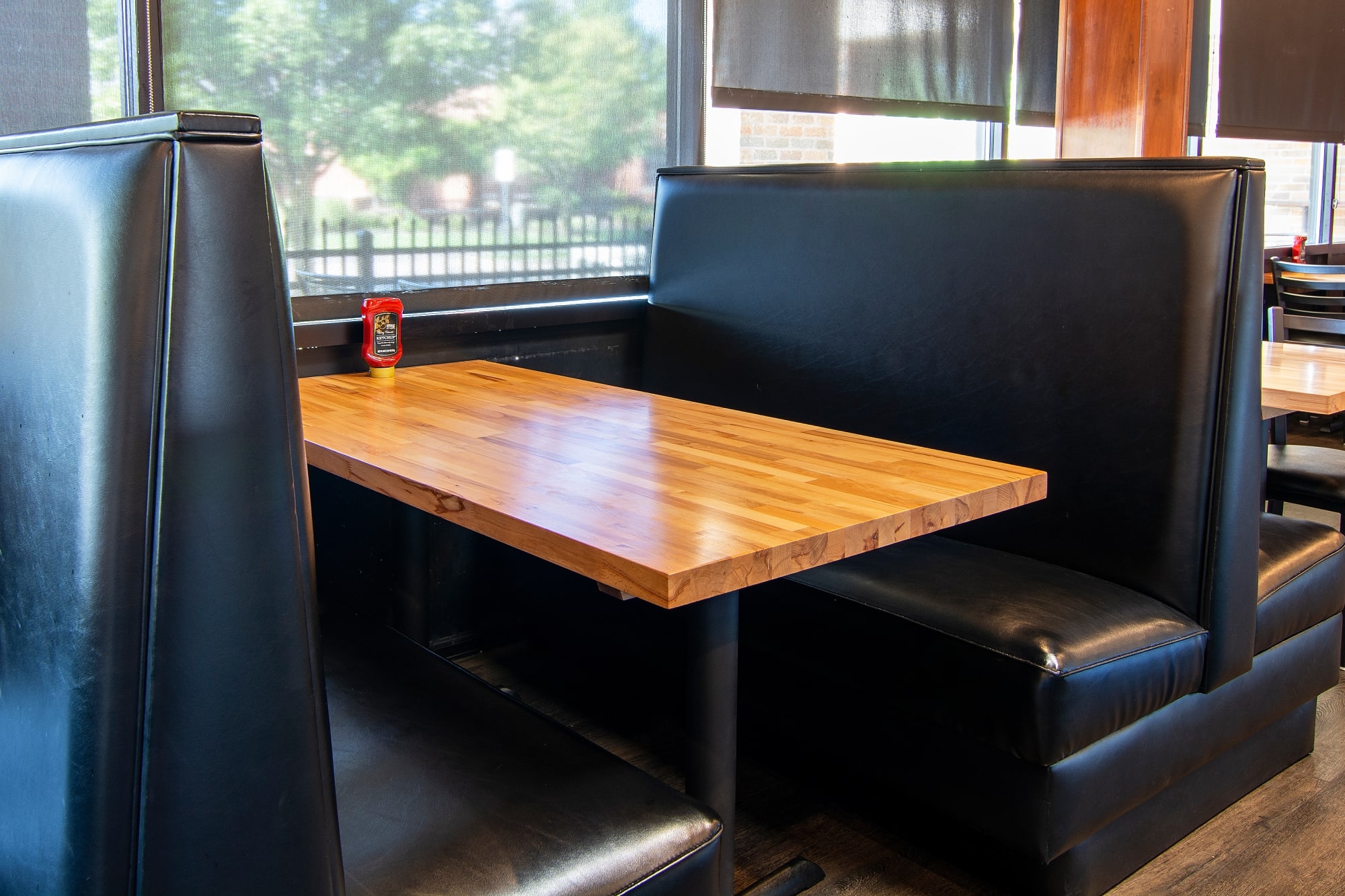 Restaurant Booth: Matte Black Padded Base and Plain Back