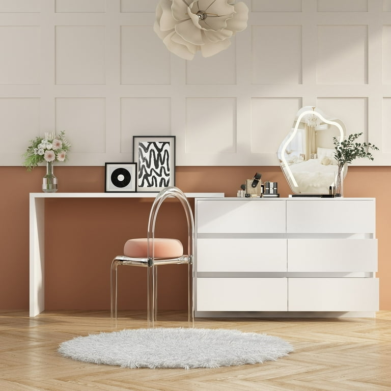 Rotating Dresser Desk Backlit White Rotating Vanity Desk