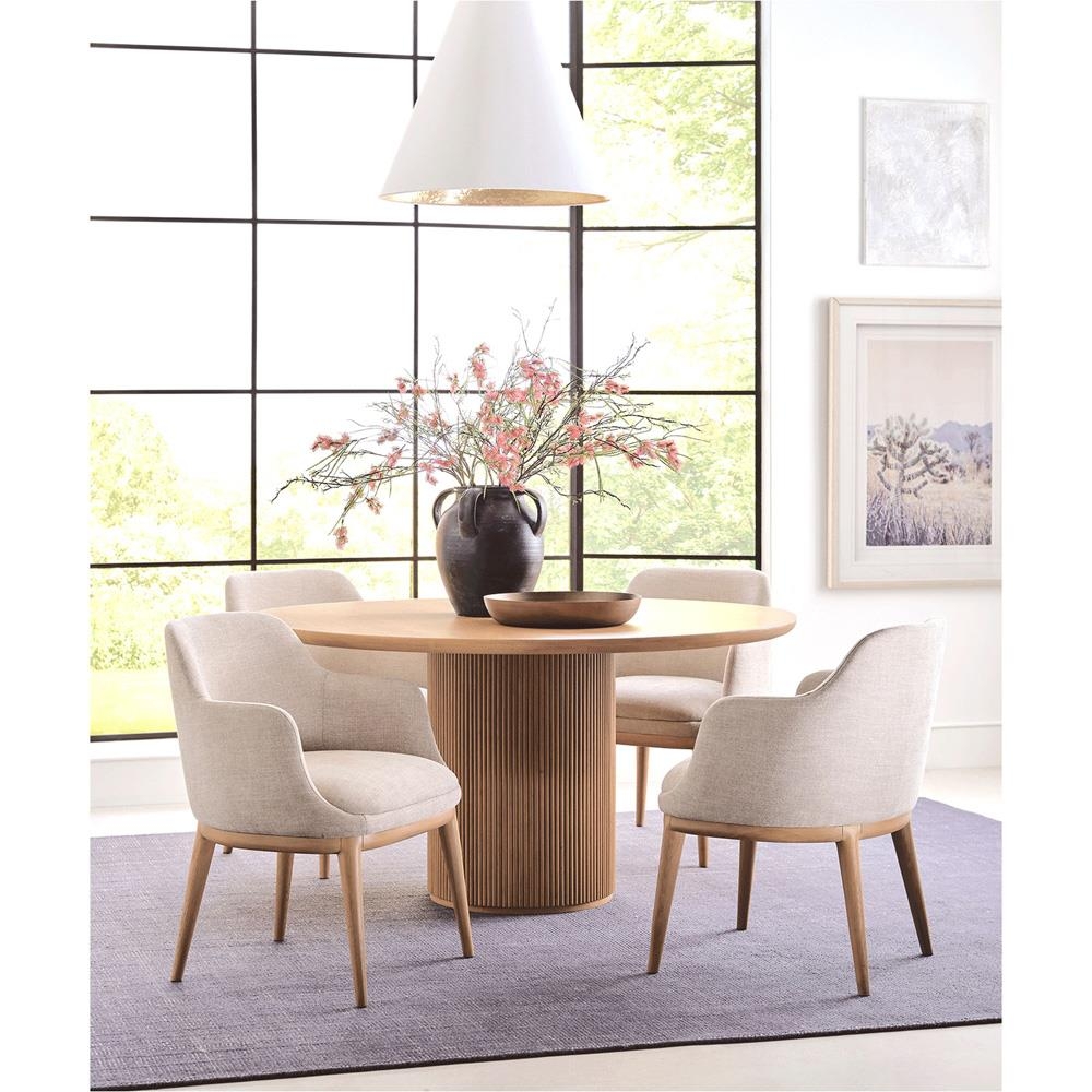 Round Dining Table: Natural Oak Classic Harper Breakfast Table