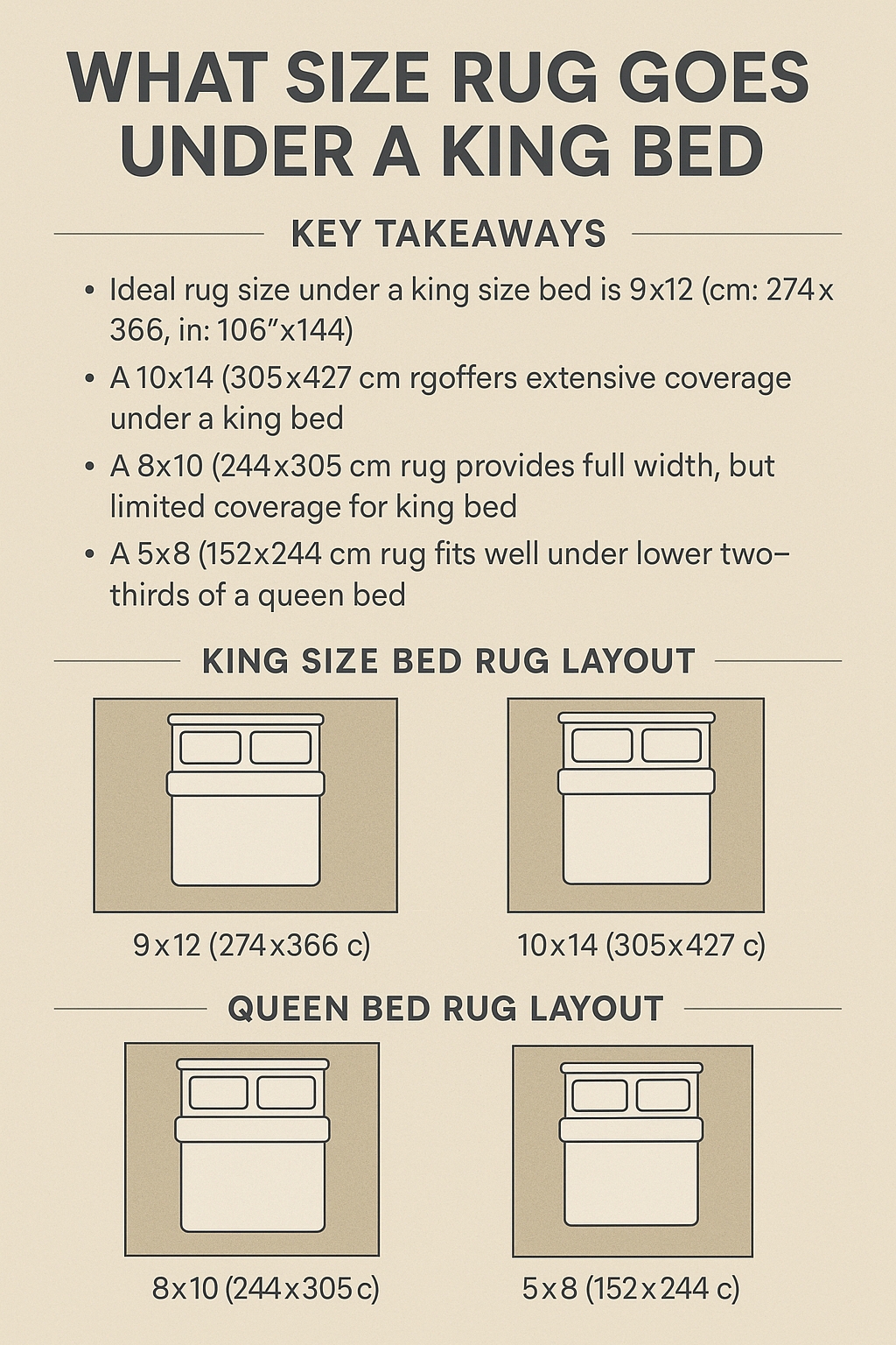 Rug Sizing Guide: Metric Conversions for King Bed Layouts