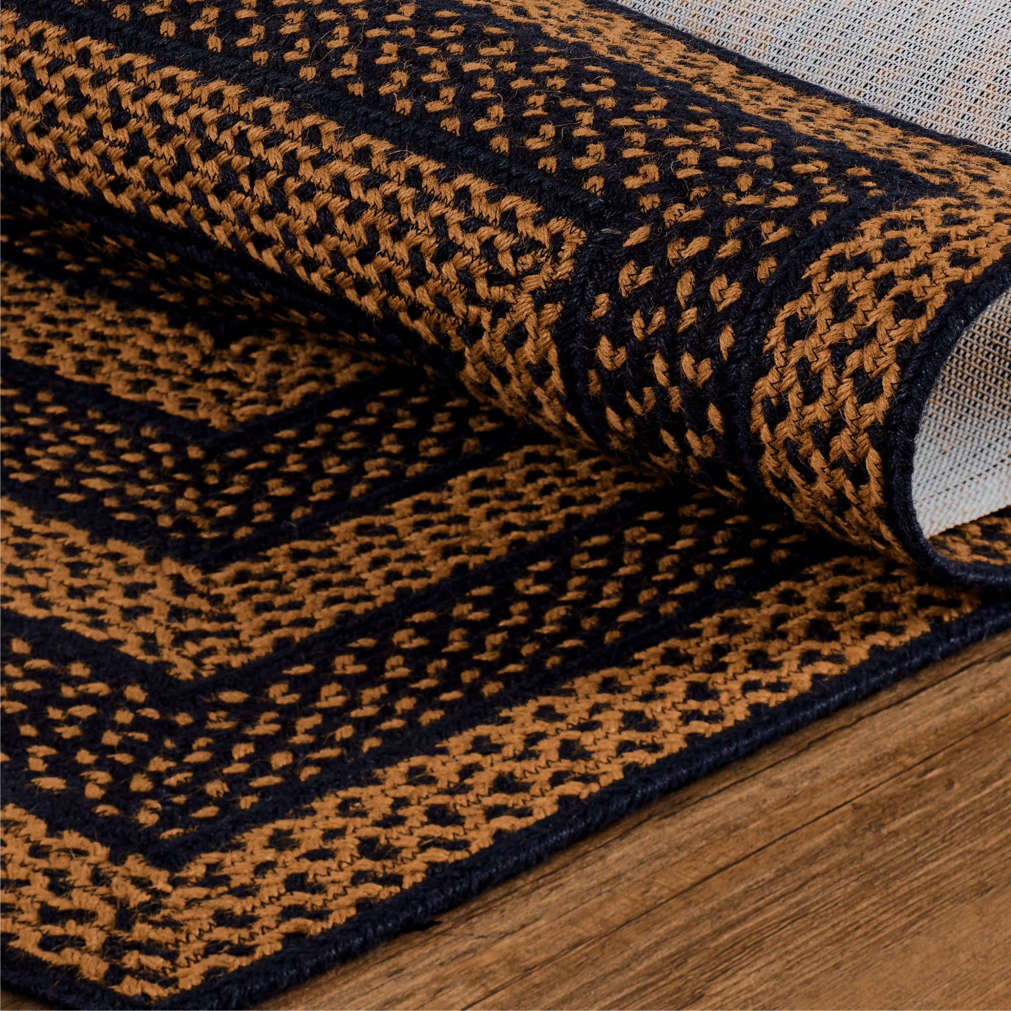 Runner Rug Integrated Pad Braided Jute Natural Fiber Mat