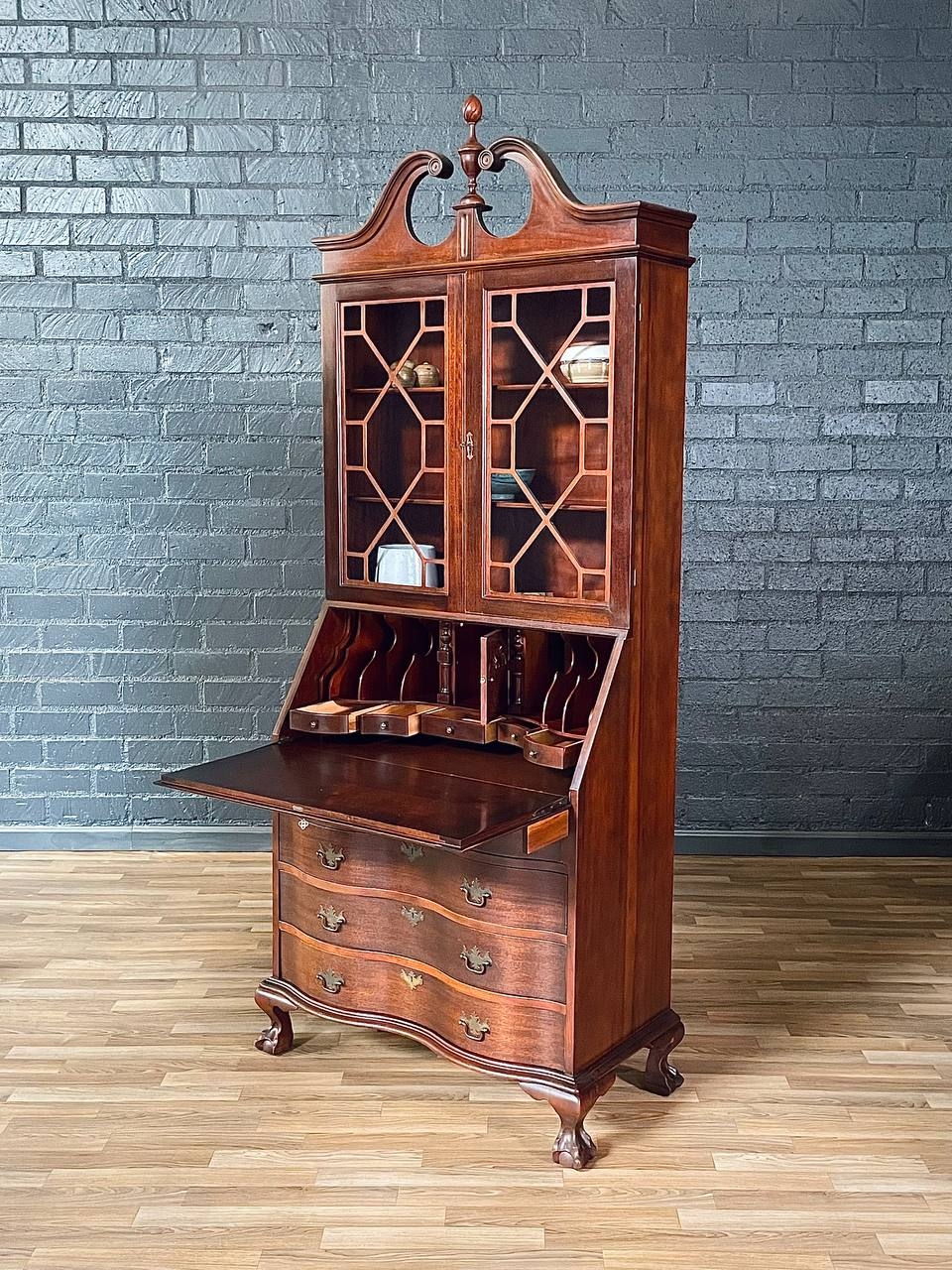 Secretary Desk: Ball And Claw Feet Vintage Drop Front Desk