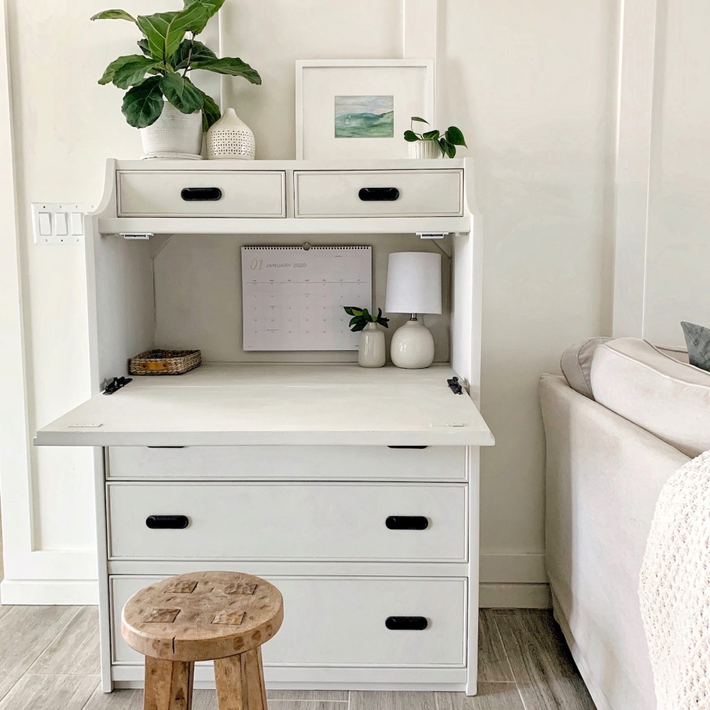 Secretary Desk: Converted Dresser Painted Desk Makeover