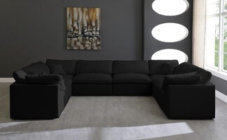 Sectional Sofa Block Frame U-Shaped Moody Luxe Seating