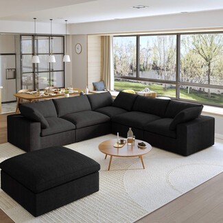 Sectional Sofa Five Seater Layout Sky Cloud Corner Couch