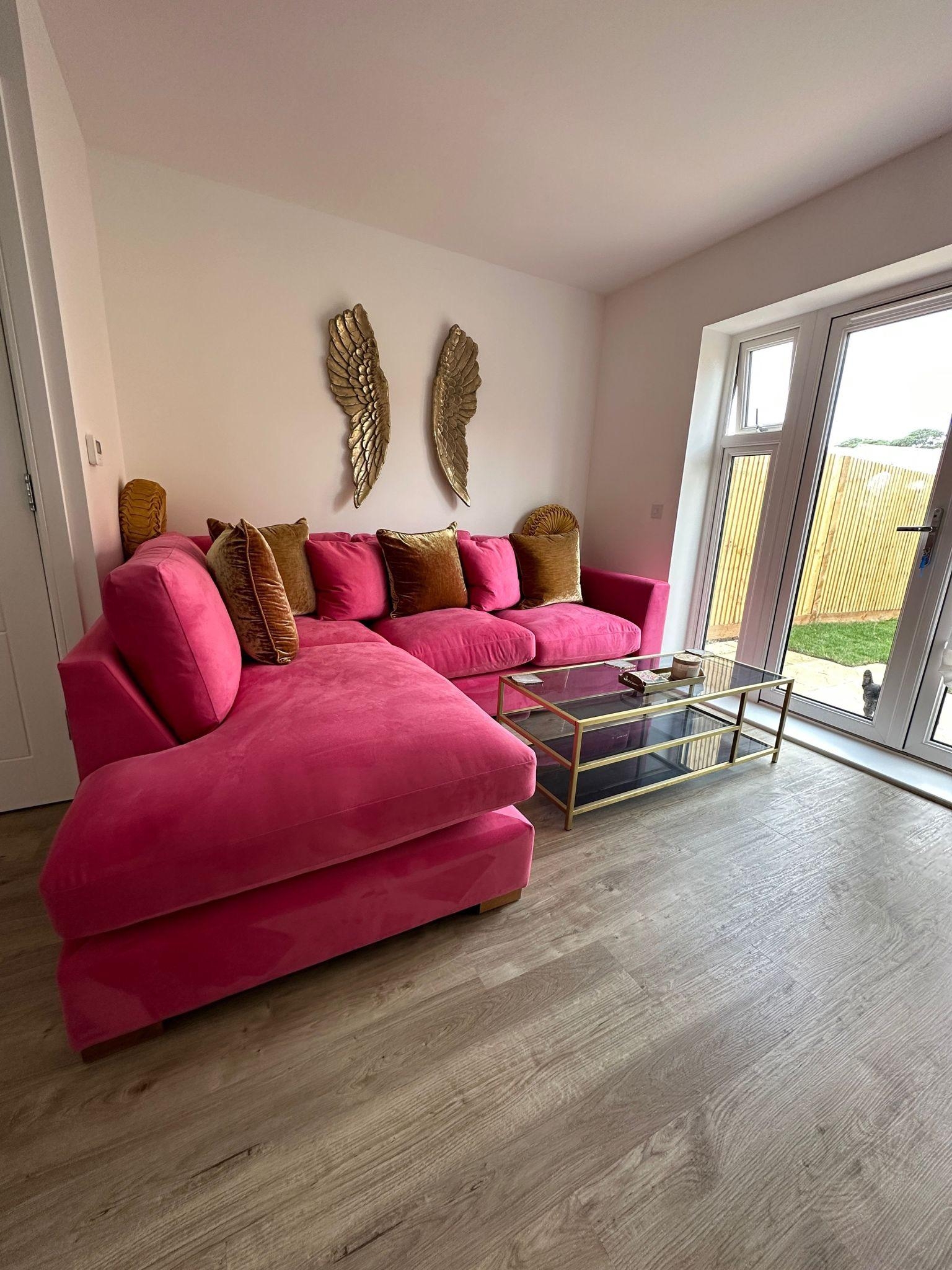Sectional Sofa Gold Angel Wings Hot Pink Sectional Sofa