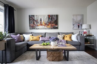 Sectional Sofa Live Edge Wood Vibrant Accent Pillows