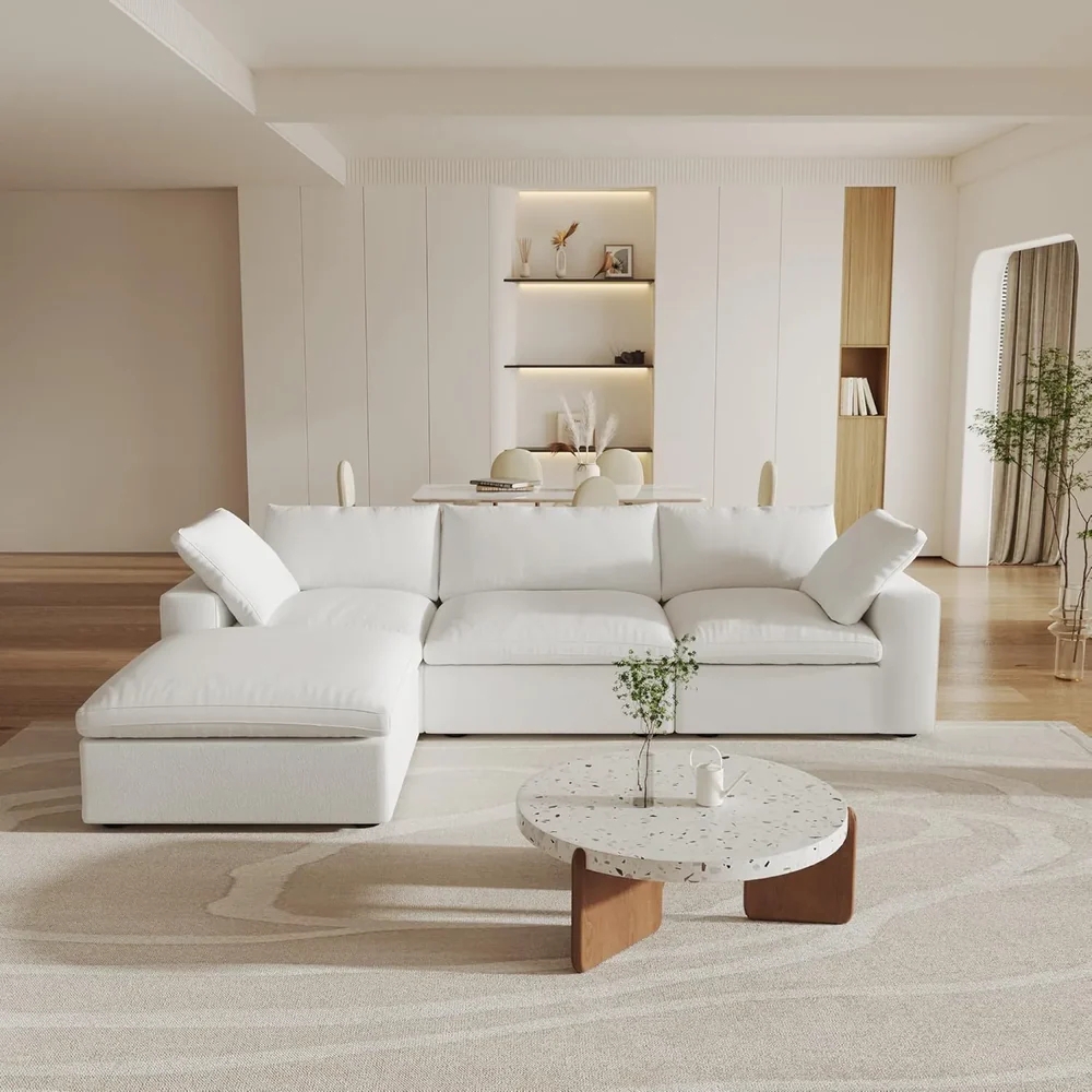 Sectional Sofa: Overstuffed Japandi Modular Deep Seat