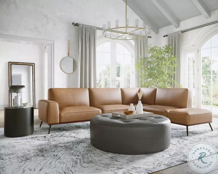 Sectional Sofa Tapered Black Legs Sunpan Brandi Sofa