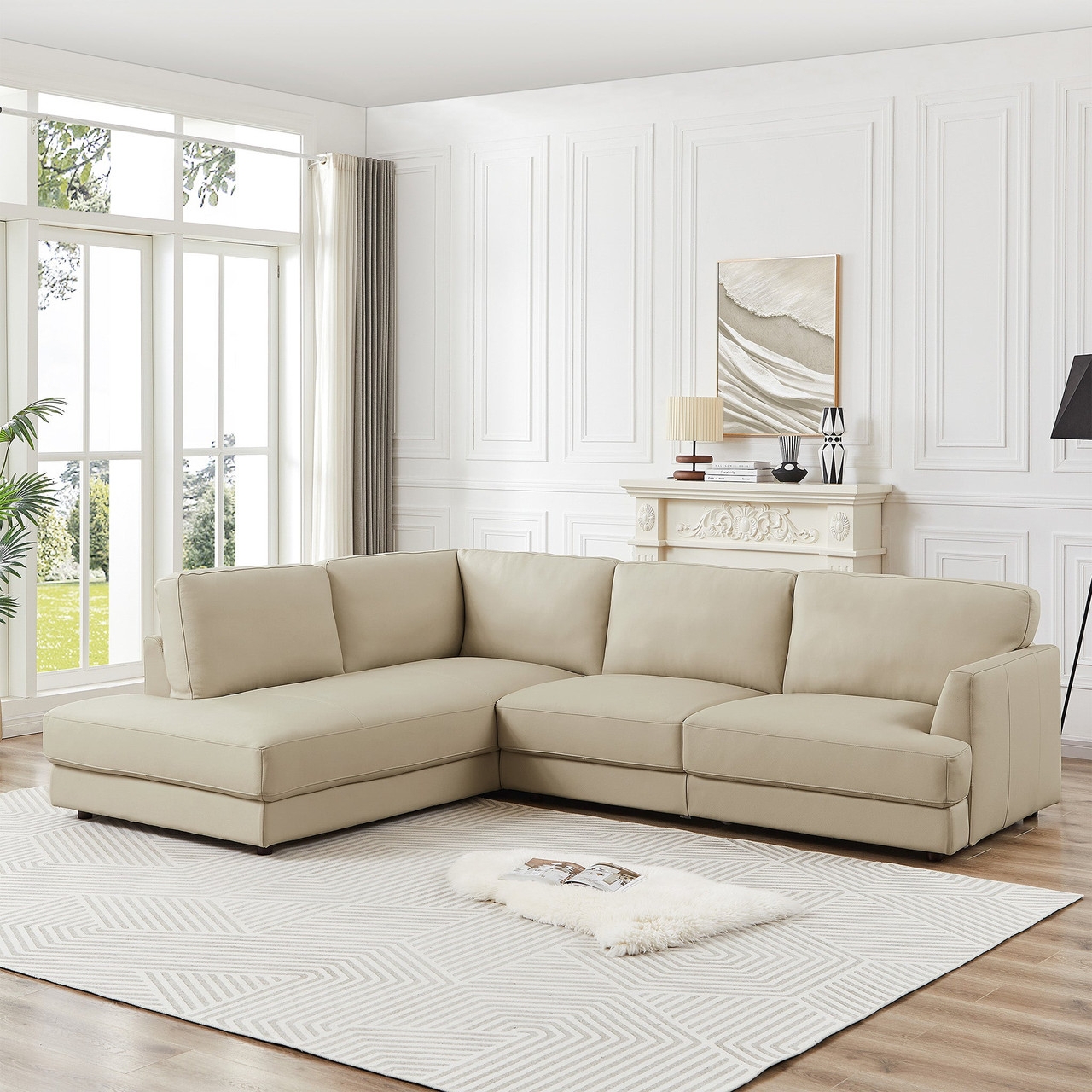 Sectional Sofa With Left Facing Chaise Lounge For Living Rooms