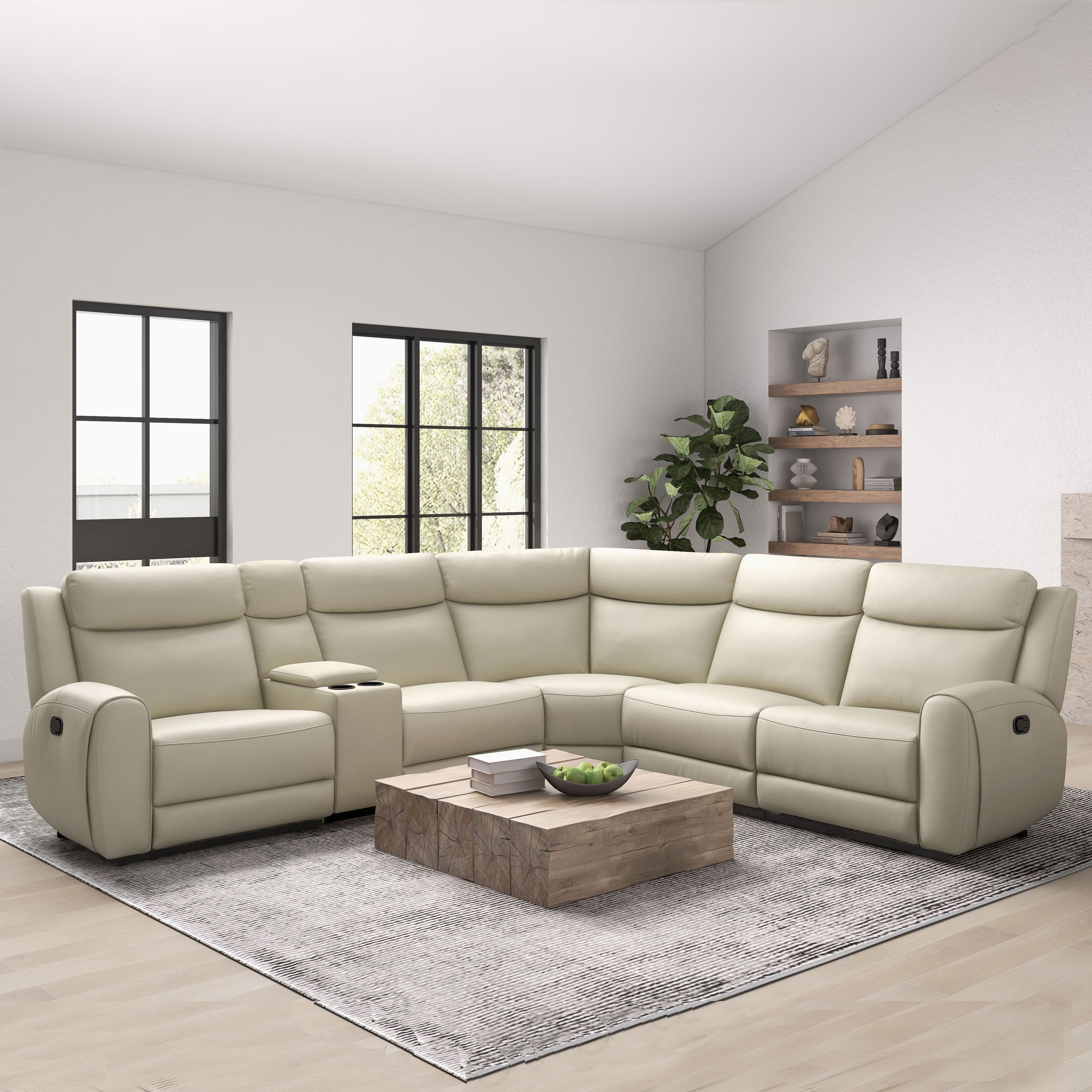 Sectional Sofa With Storage Console: Power Reclining Seating