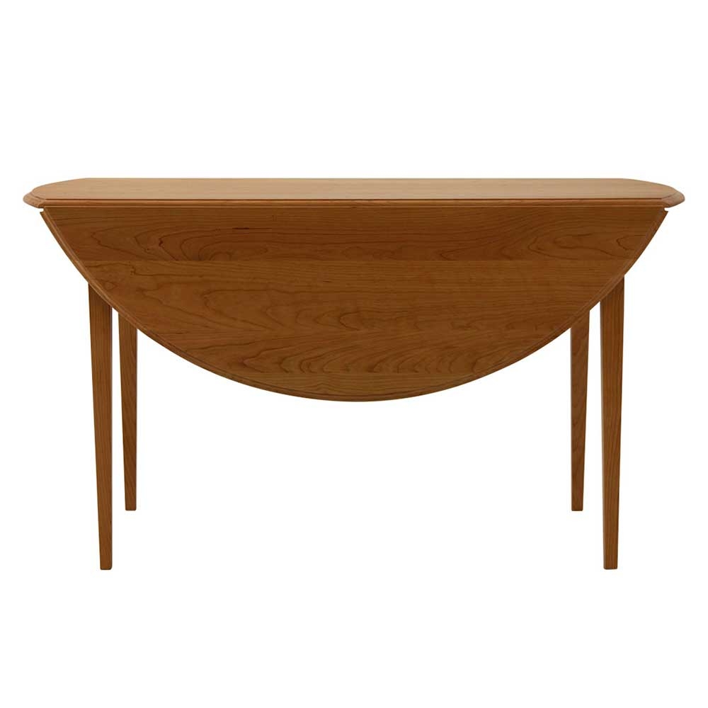 Semicircular Drop Leaf Table with Tapered Legs and Handcrafted Finish