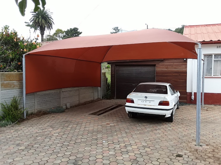 Shade Sail Carport Terracotta Mesh Side Drop Flap