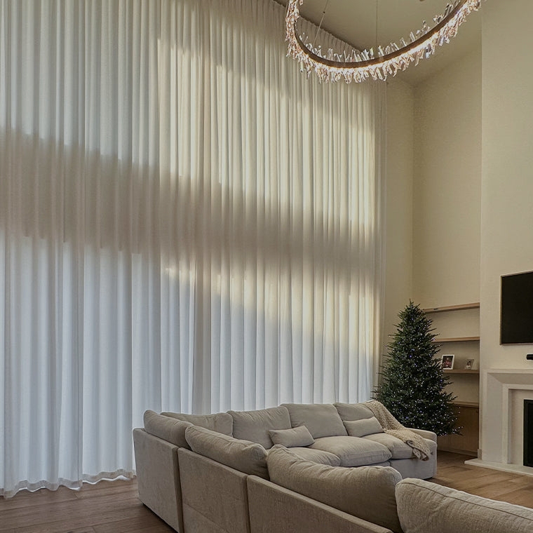 Sheer Curtains: Extra Wide Ripple Fold Floor To Ceiling Drapes