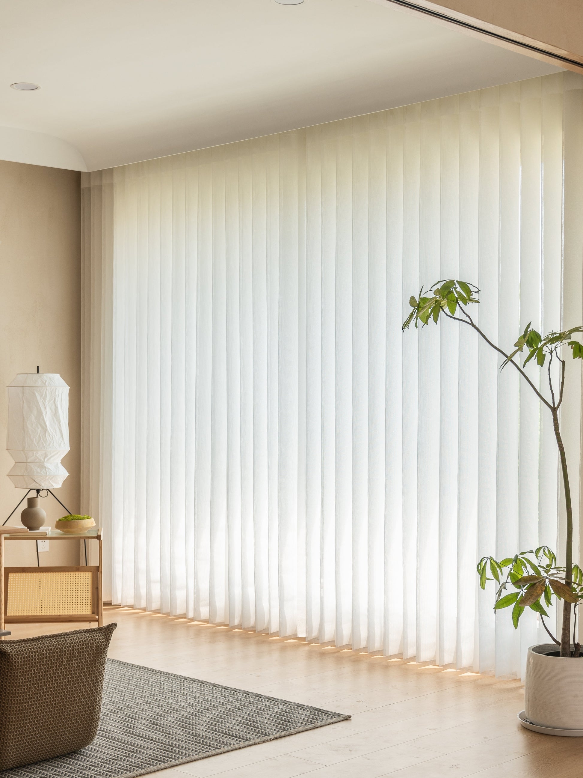 Sheer Curtains: Japandi Recessed Track Floor To Ceiling Sheers