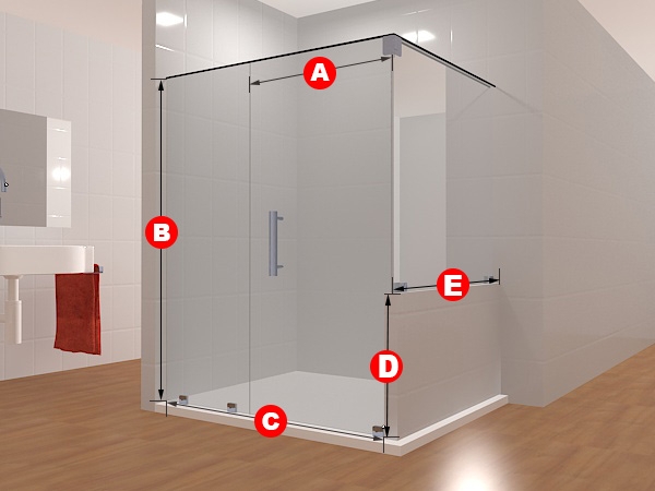 Shower Enclosure with 90 Degree Return and Polished Chrome