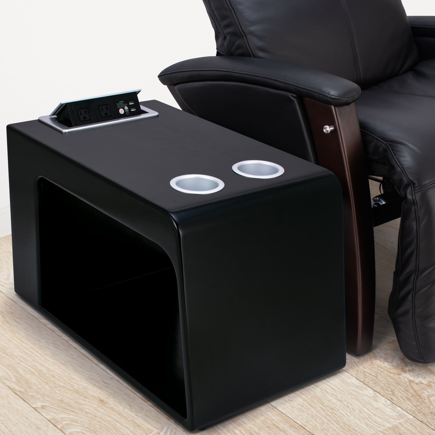 Side Table featuring Pop Up Power Station and Cup Holders