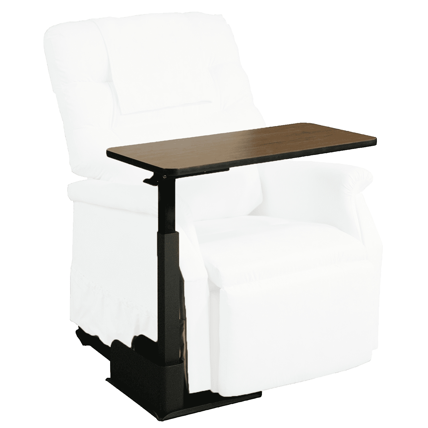 Side Table for Lift Chairs with Walnut Brown Adjustable Top