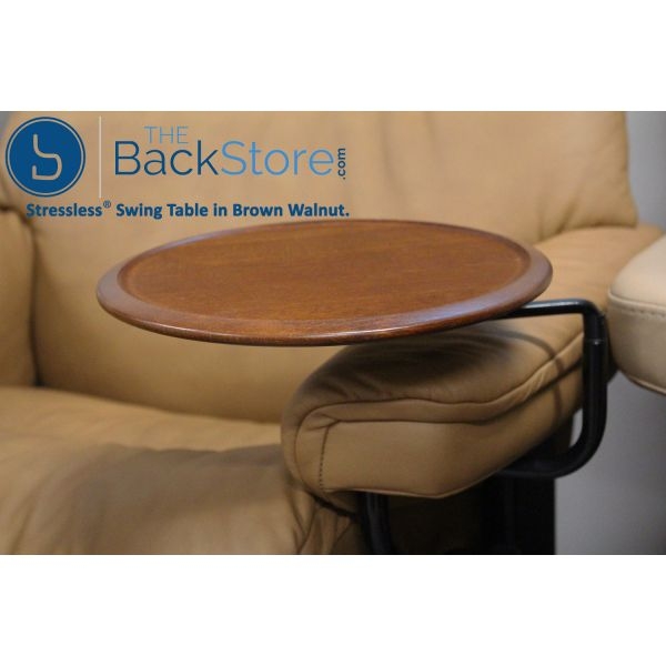Side Table with Chair Attachment and Raised Lip Swing Arm