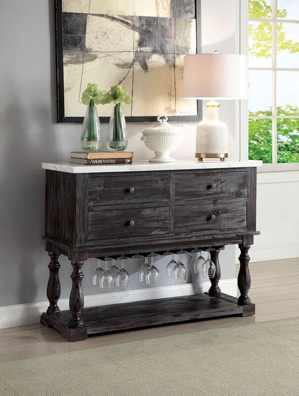 Sideboard Buffet Espresso Buffet with Wine Rack Top