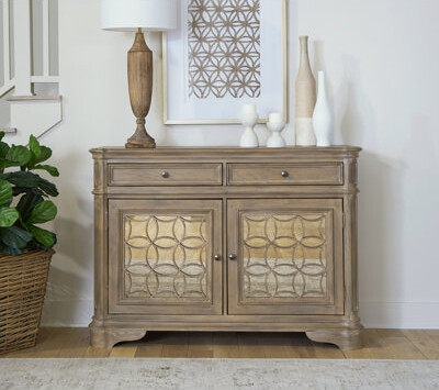 Sideboard Geometric Fretwork Mirrored Door Sideboard
