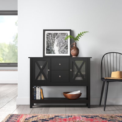 Sideboard X-Frame Mullions Farmhouse Console Table