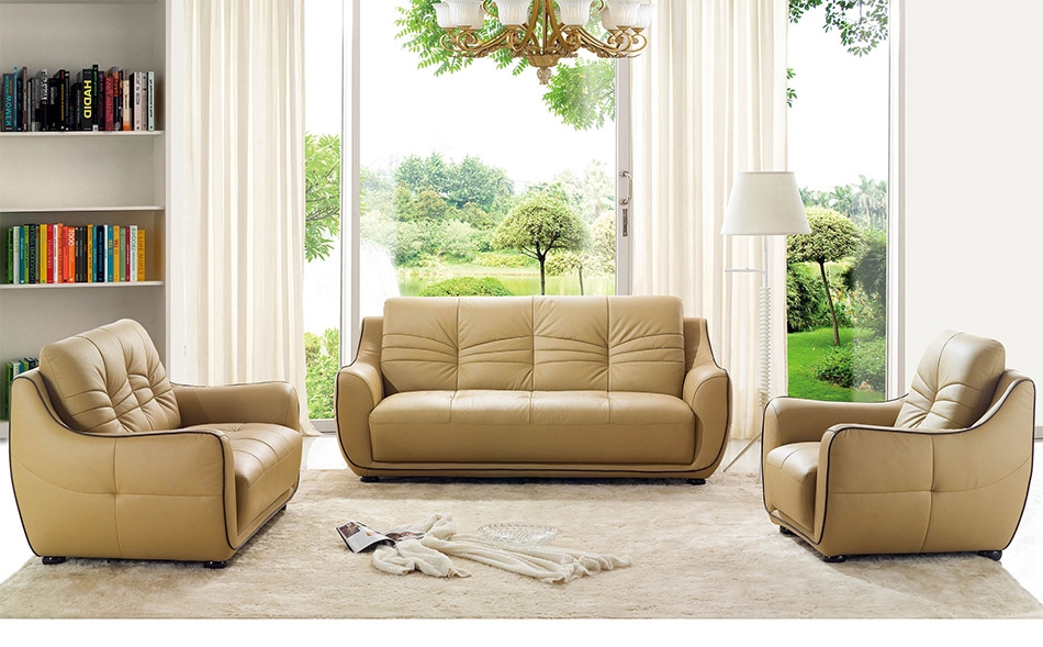 Leather Beige Couch