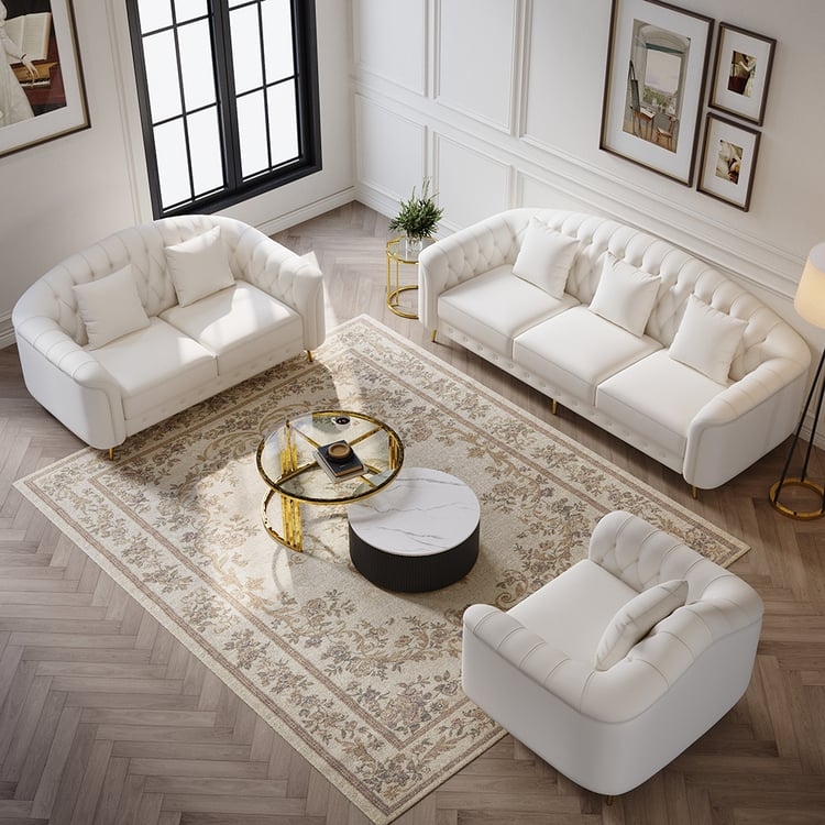 Sofa Set With Gold Tapered Legs: Formal Classic Lounge Decor