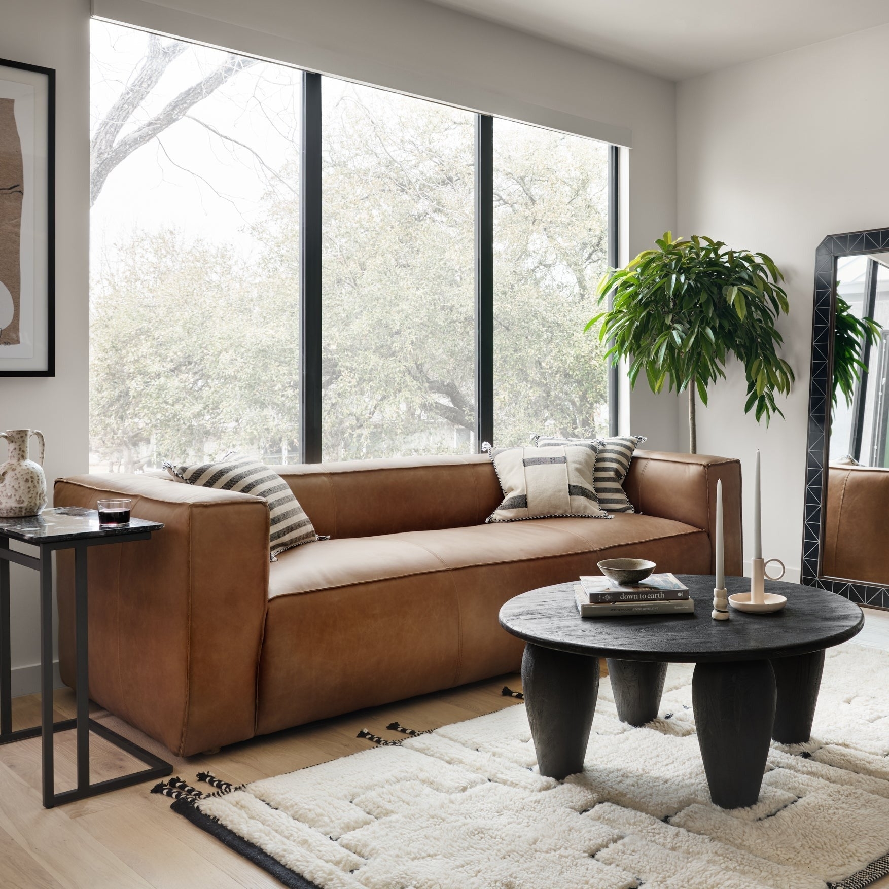 Sofa with Bold Block Arms and 99 Inch Trending Couch