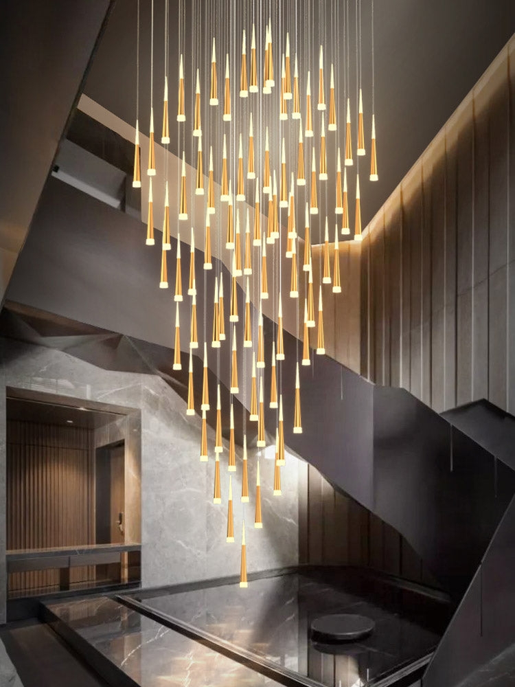 Staircase Chandelier Cascading V Shape Meteor Shower Light
