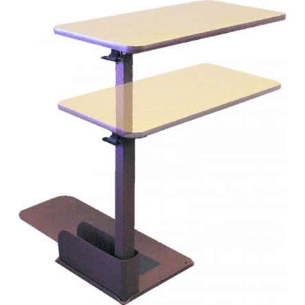Swivel Chair Table with Magazine Pocket and Flat Base Plate