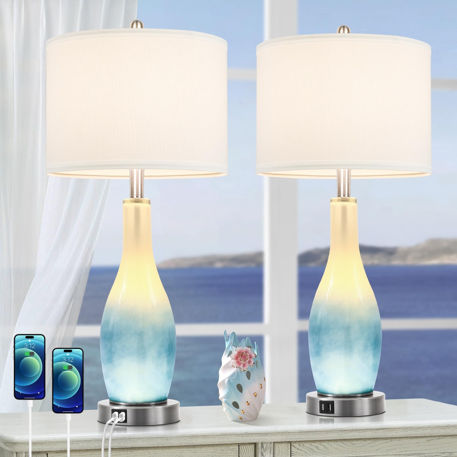Table Lamp Gradient Base with Dual Light Source Design