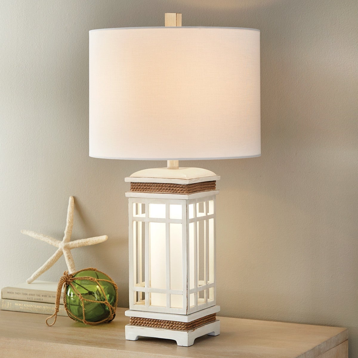 Table Lamp Internal Illuminated Base Lantern Design