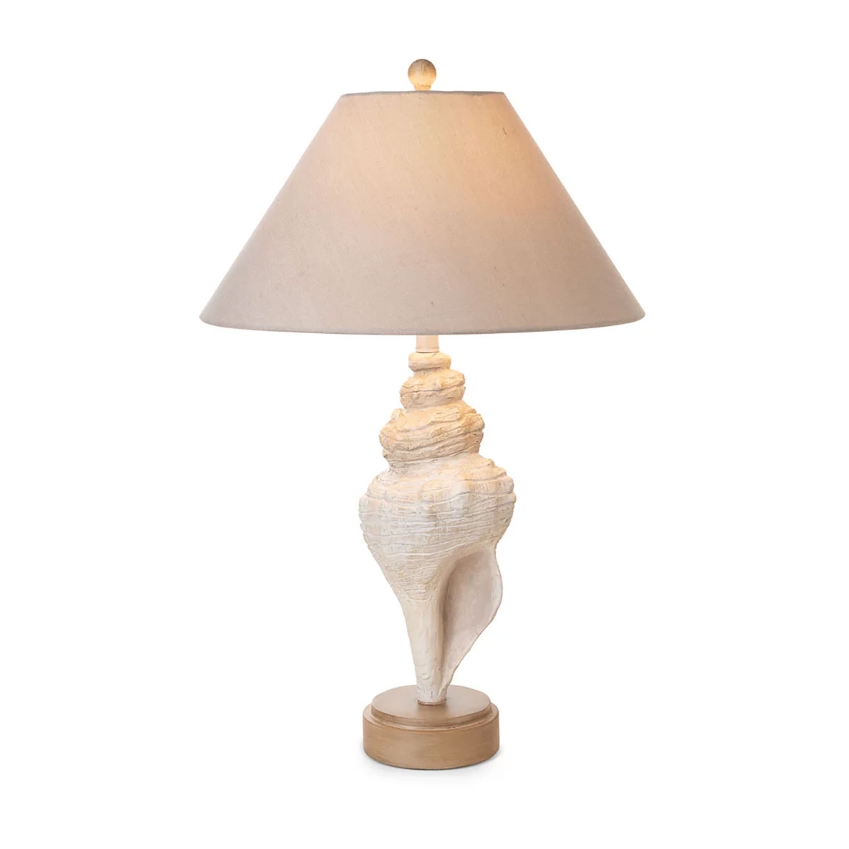 Table Lamp Sculptural Shell Motif with Light Tan Finish