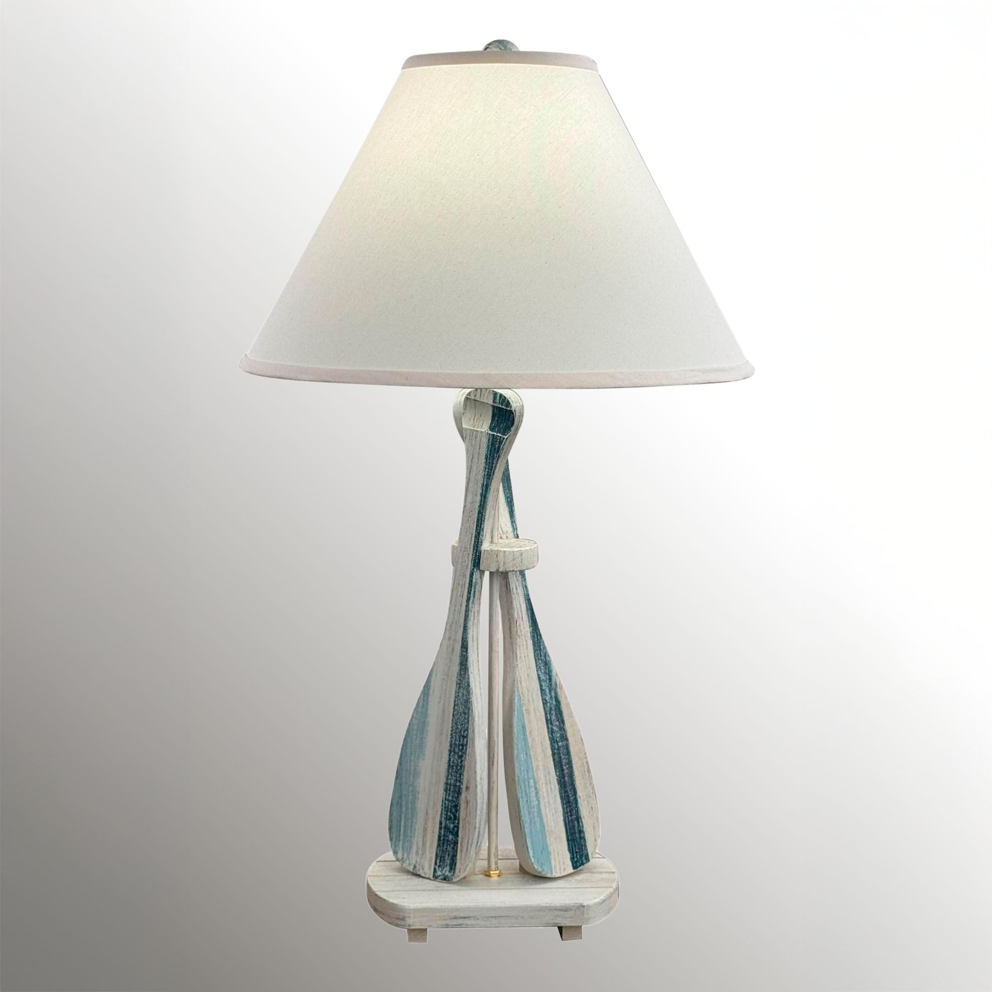 Table Lamp Whitewashed Distressed Oar Base Accent