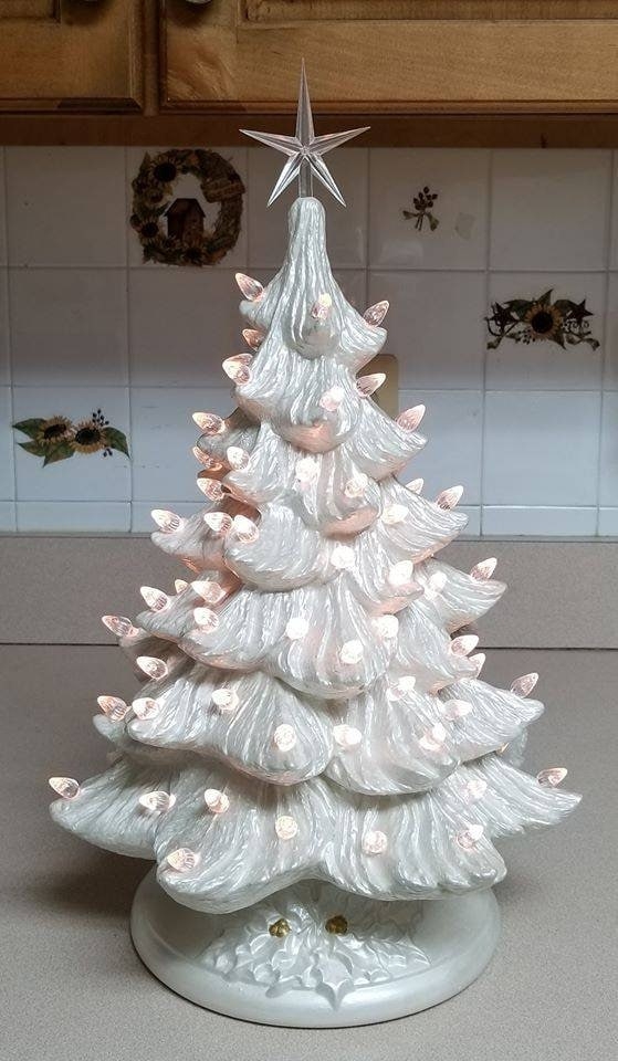 Tabletop Christmas Tree in Iridescent Finish with Pin Lights
