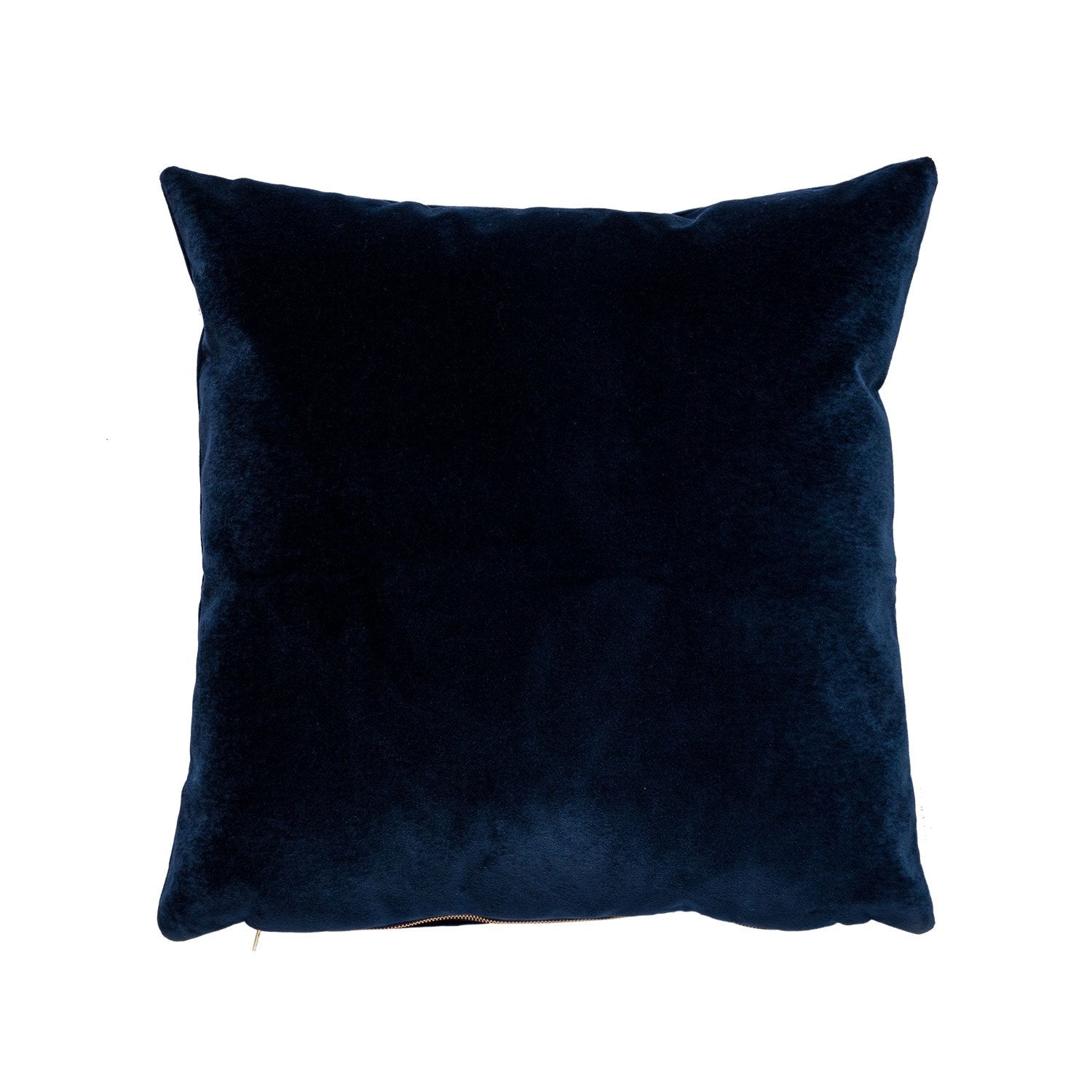 Throw Pillow Navy Velvet Zipper Pull Classic Decor Accent