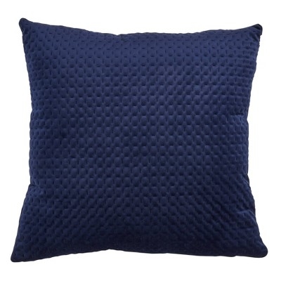 Throw Pillow Pinsonic Quilt Pattern Textured Velvet Blue